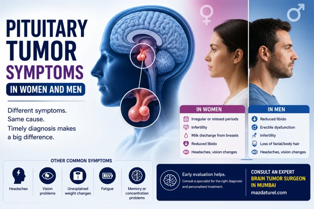 Pituitary Tumor Symptoms in Women and Men