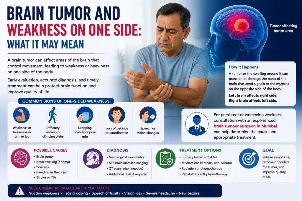 Brain Tumor One Sided Weakness: What It May Mean